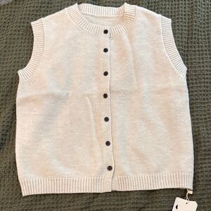 Commense Button-Up Cream Sweater Vest